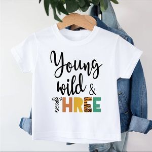 🆕 Custom Young Wild & Three Kids T-shirt Small